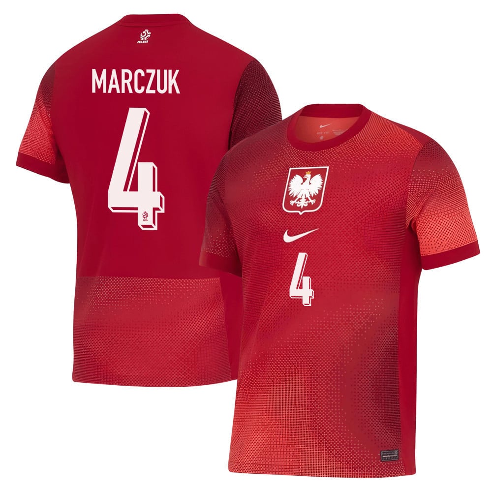 Dominik Marczuk 4 Poland National Team 2024/25 Away Men Jersey - Red