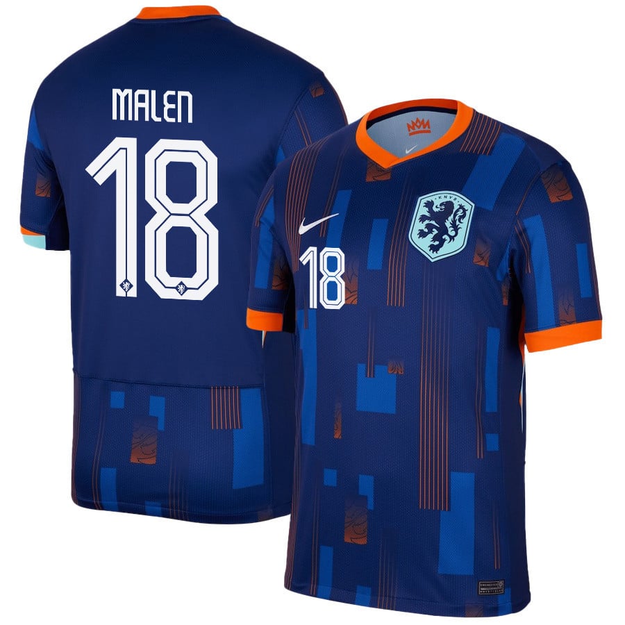 Donyell Malen 18 Netherlands National Team 2024/25 Away Men Jersey - Navy