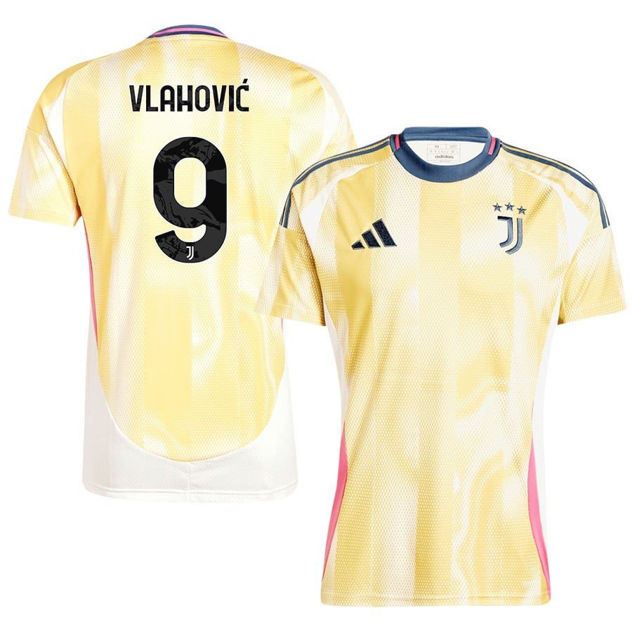 Dušan Vlahović 9 Juventus 2024/25 Away Men Jersey - Yellow