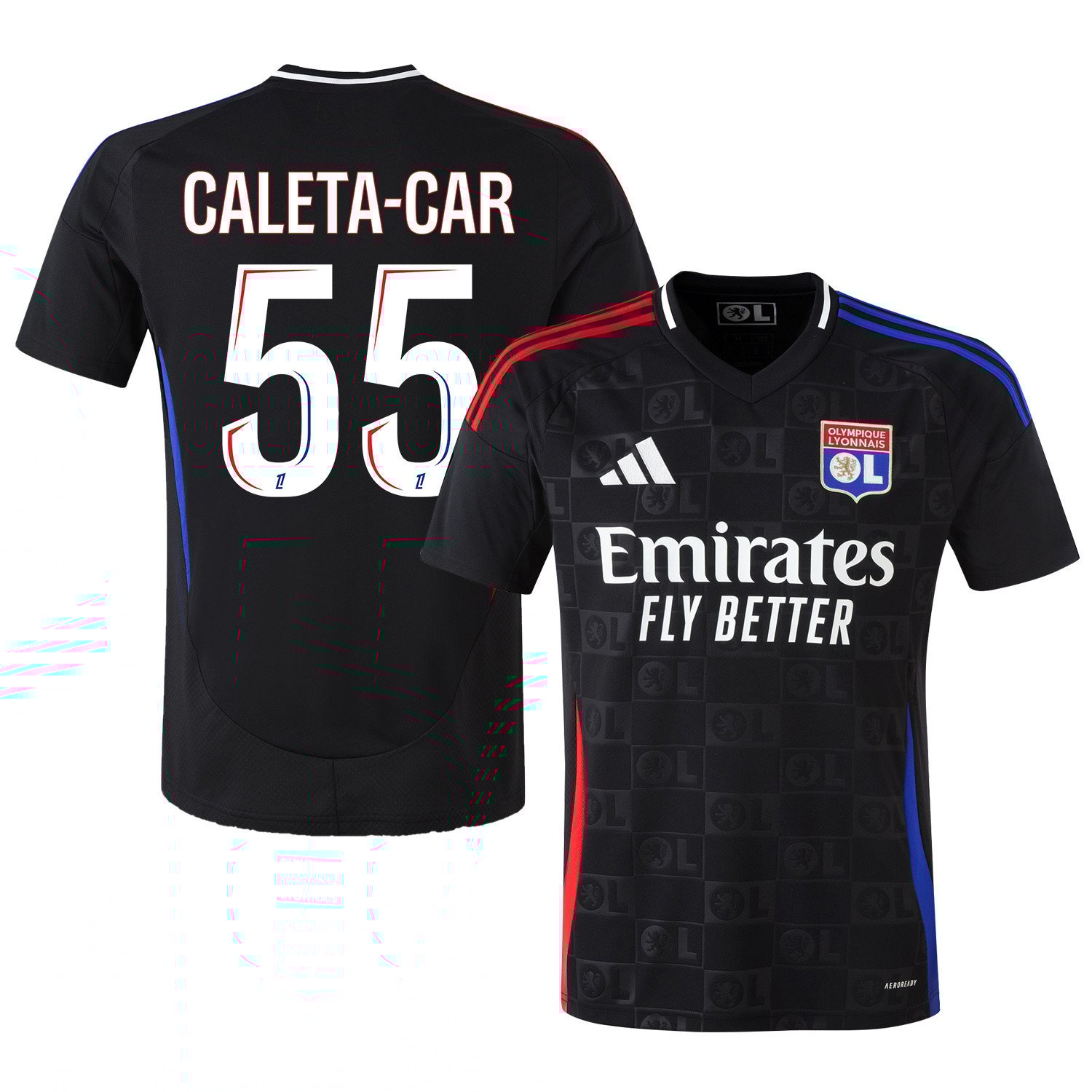 Duje Caleta-Car 55 Olympique Lyonnais 2024/25 Away Men Jersey - Black