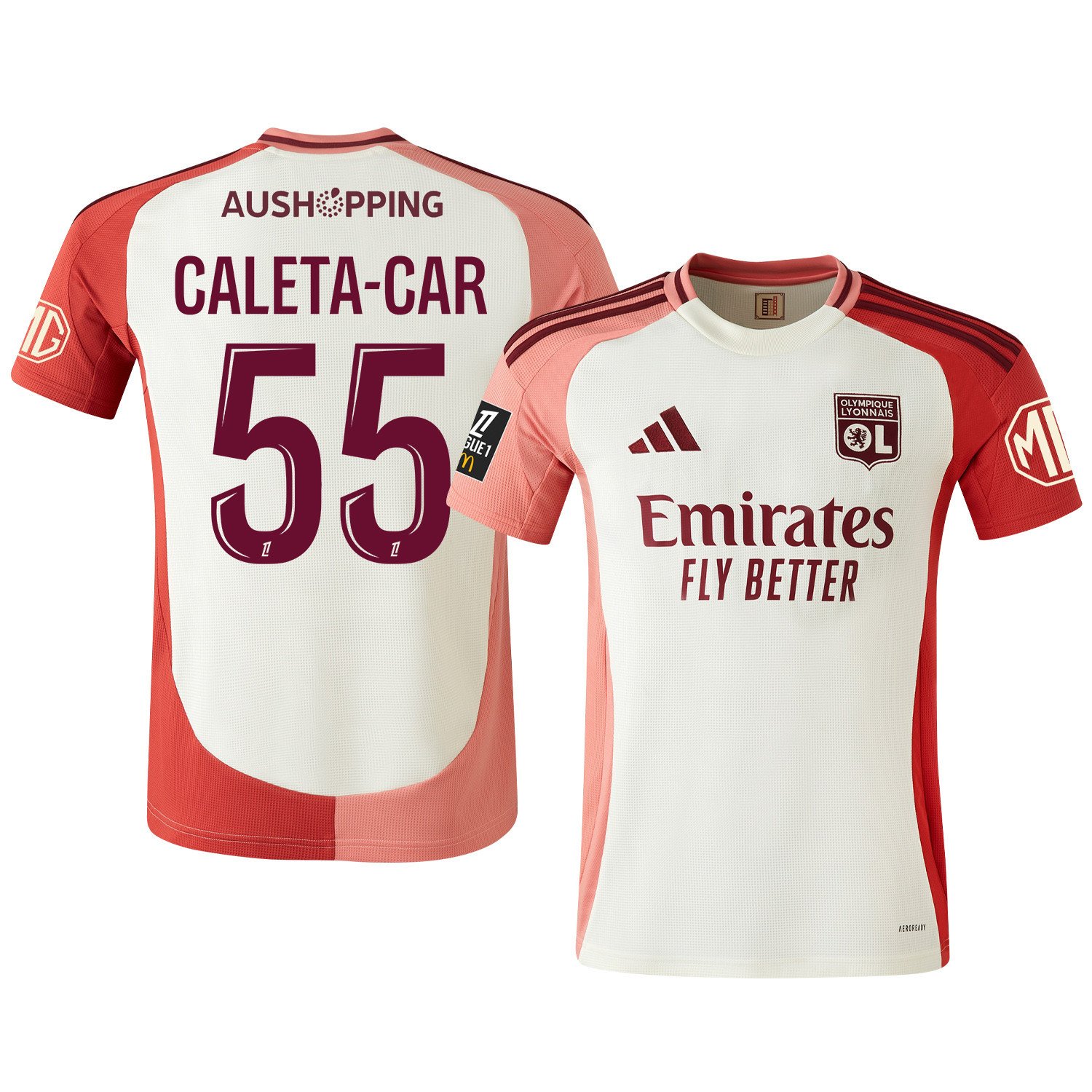 Duje Caleta-Car 55 Olympique Lyonnais 2024/25 Third Men Jersey - Cream