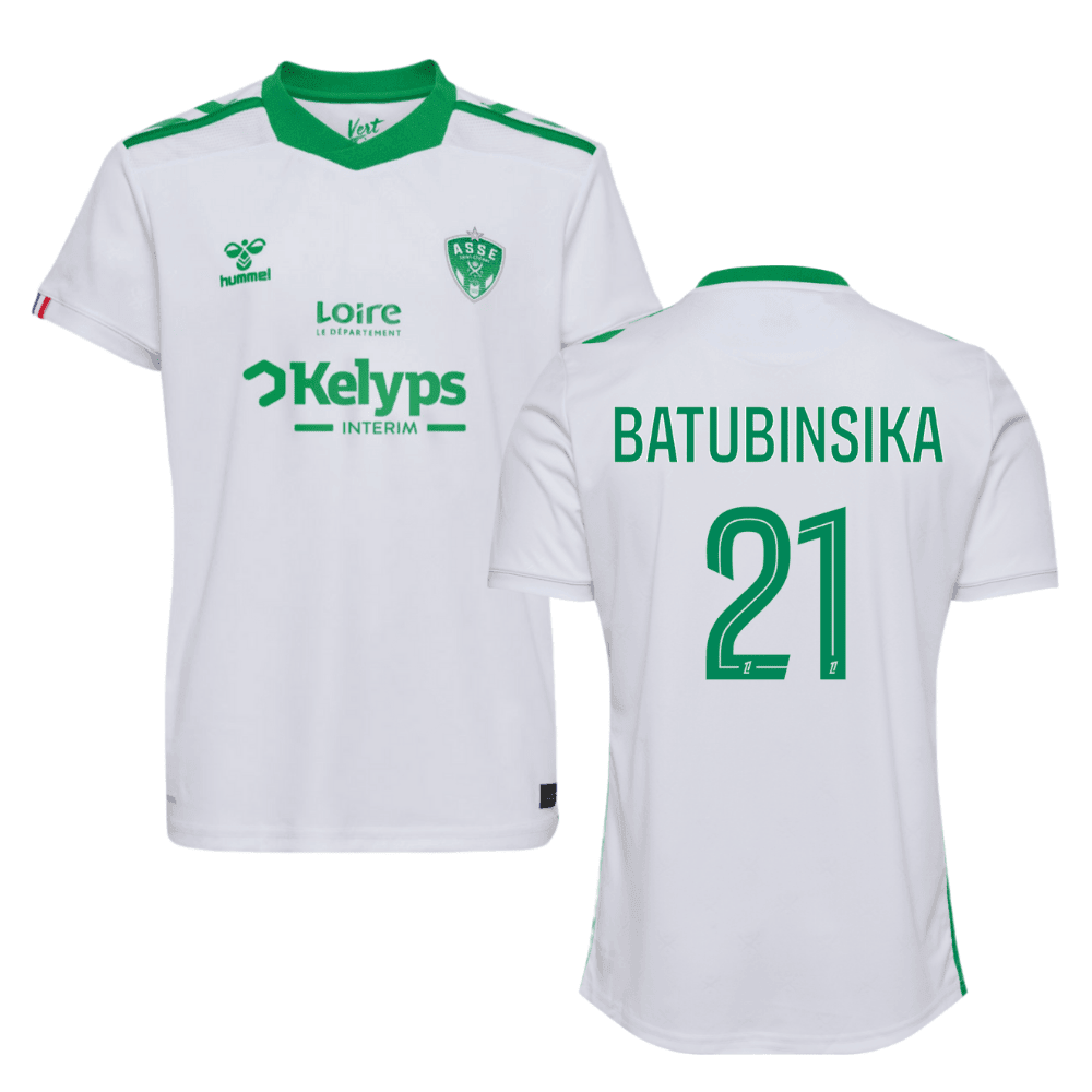 Dylan Batubinsika 21 AS Saint-Étienne 2024/25 Away Men Jersey - White