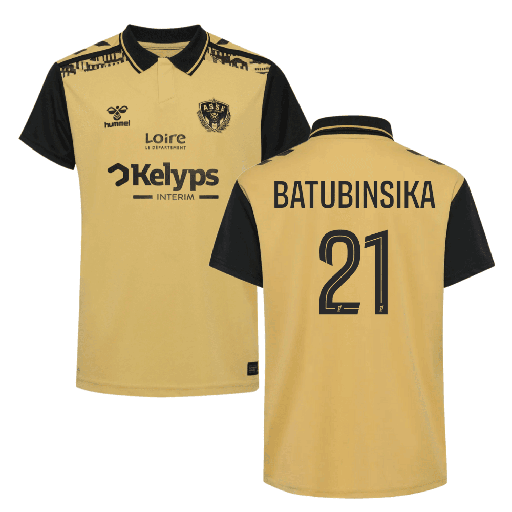 Dylan Batubinsika 21 AS Saint-Étienne 2024/25 Third Men Jersey - Yellow