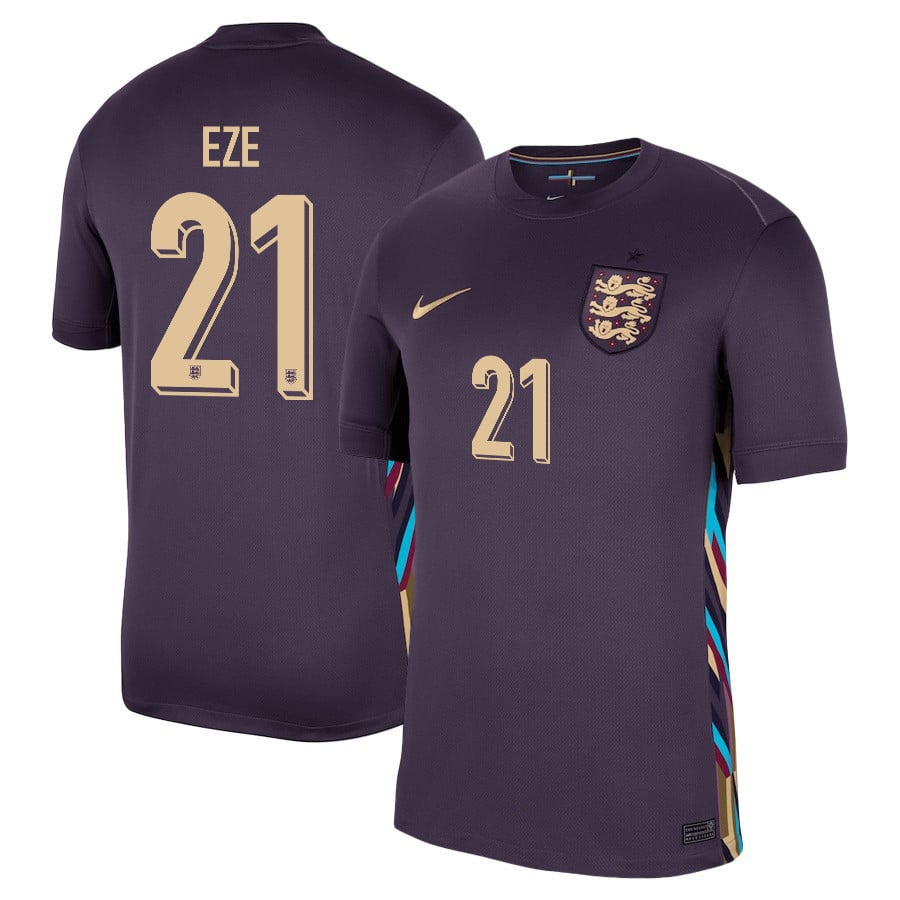 Eberechi Eze 21 England 2024/25 Away Stadium Football Jersey - Men Purple