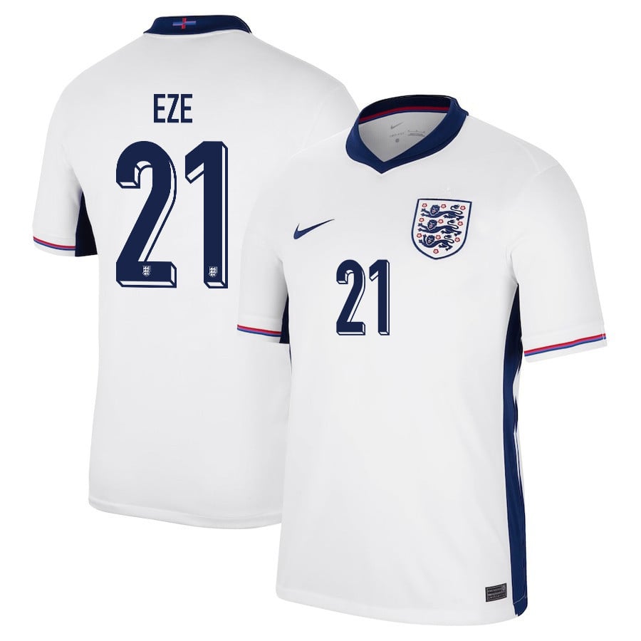 Eberechi Eze 21 England 2024/25 Home Stadium Football Jersey - Men White