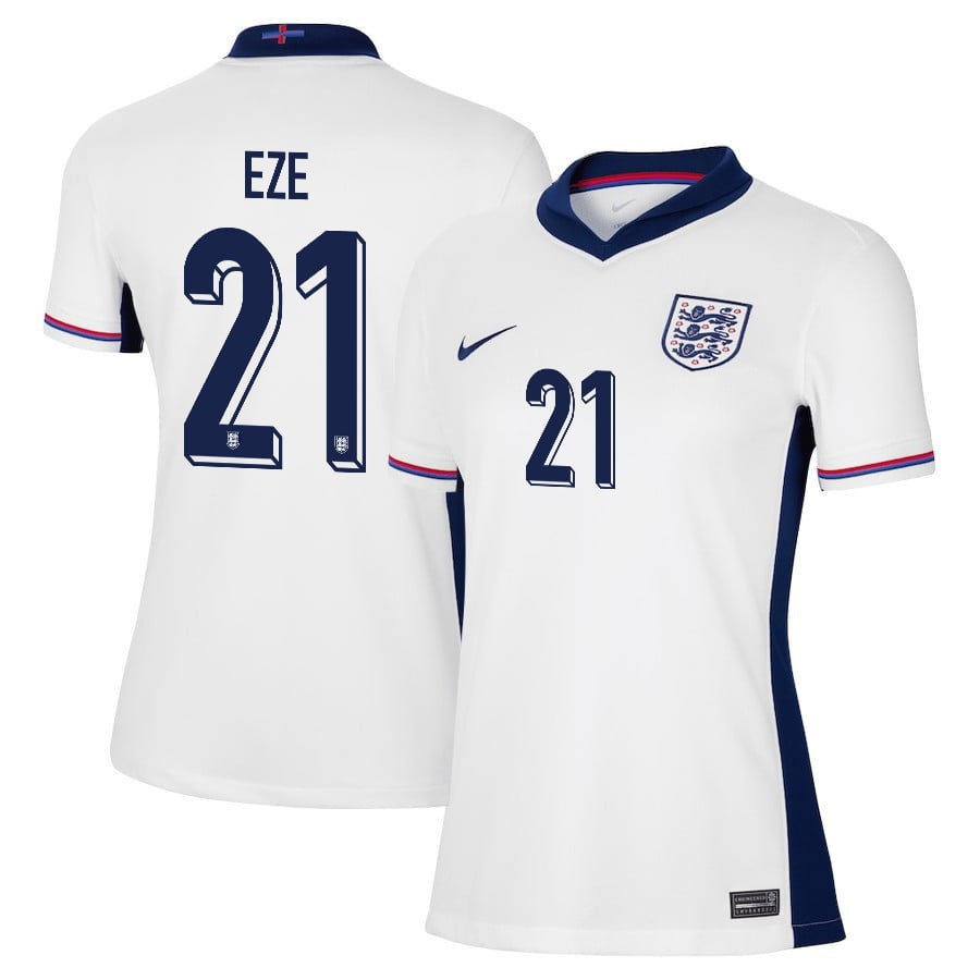 Eberechi Eze 21 England 2024/25 Home Stadium Football Women Jersey - White