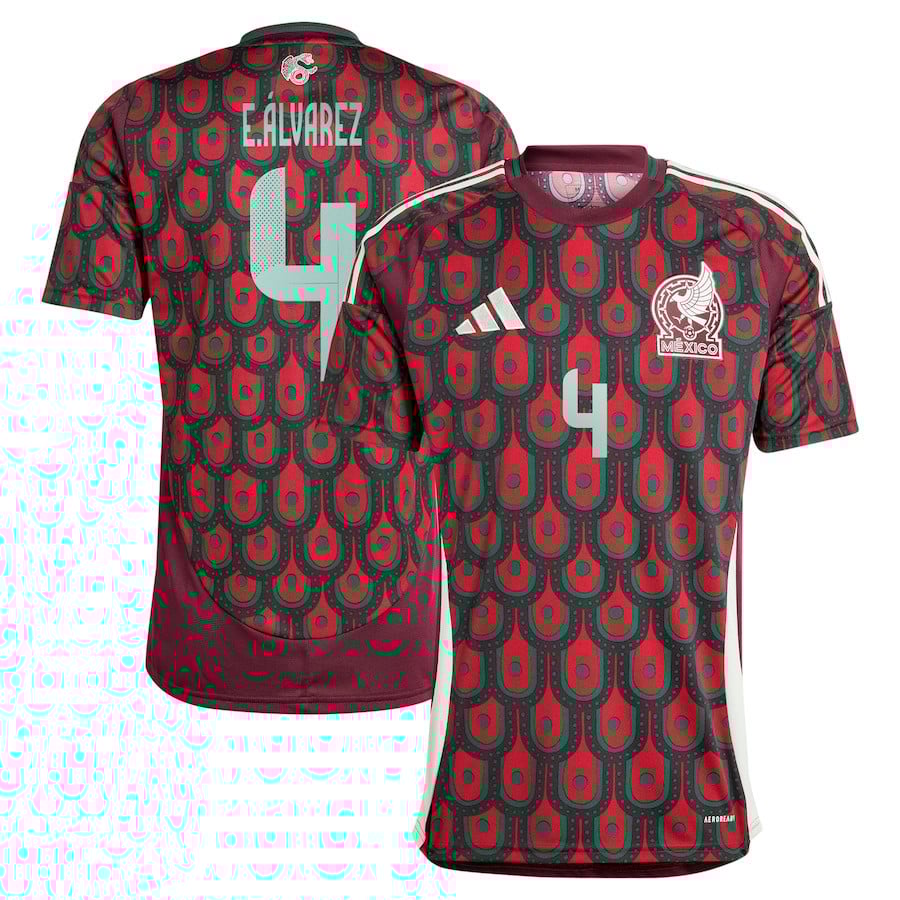 Edson Alvarez 4 Mexico National Team 2024 Home Men Jersey - Burgundy