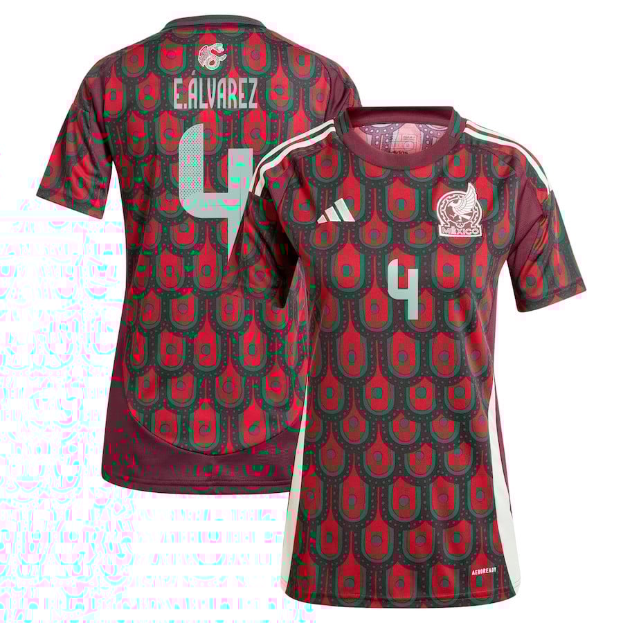 Edson Alvarez 4 Mexico National Team 2024 Home Women Jersey - Burgundy