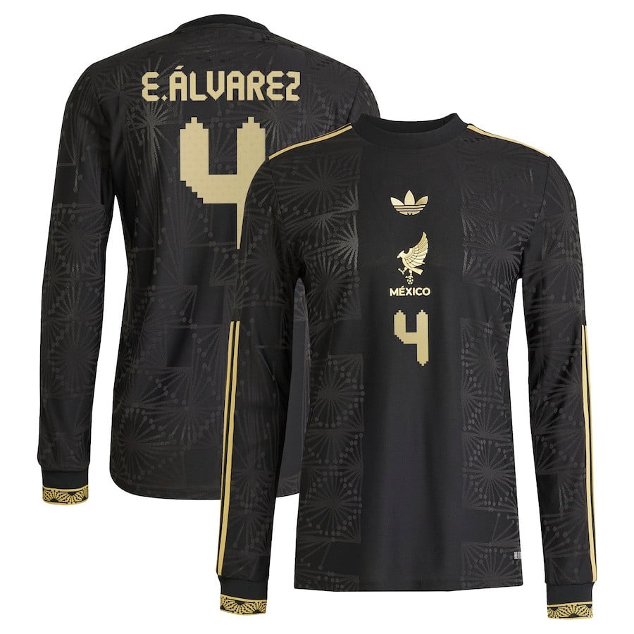 Edson Alvarez 4 Mexico National Team 2025 Third Long Sleeve Men Jersey - Black