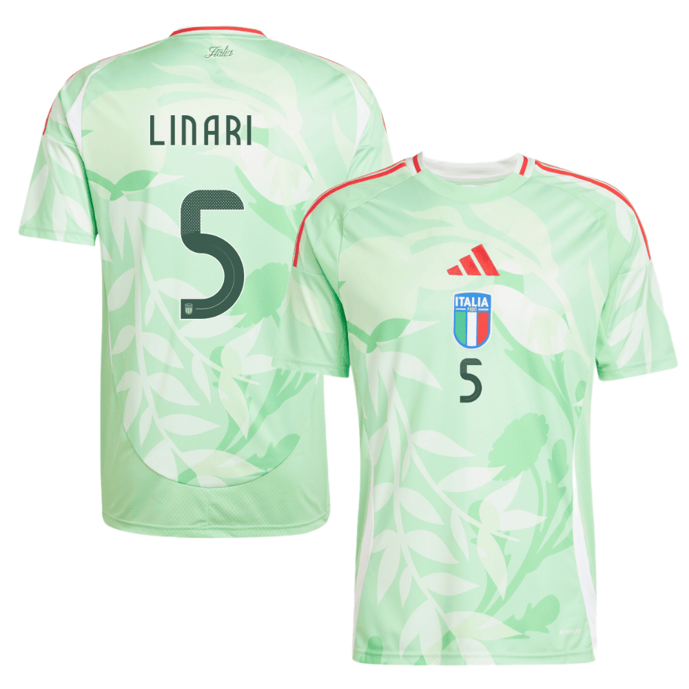 Elena Linari 5 Italy Women's National Team 2025/26 Away Men Jersey - Green