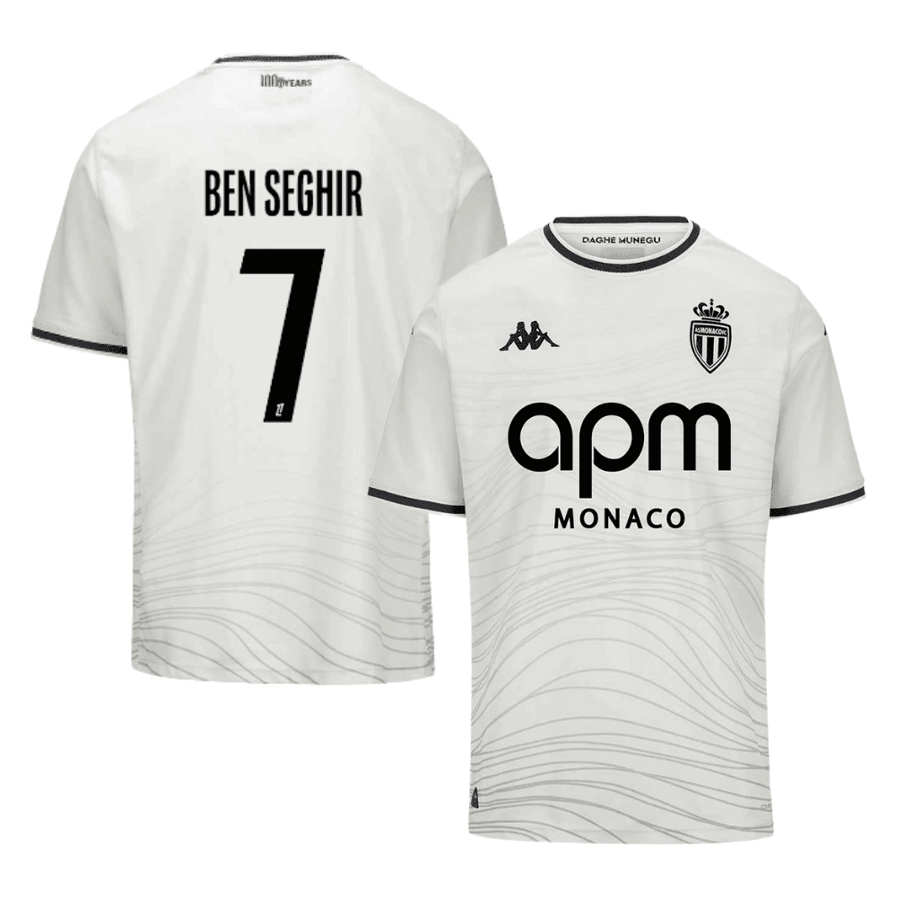 Eliesse Ben Seghir 7 AS Monaco 2024/25 Third Men Jersey - White