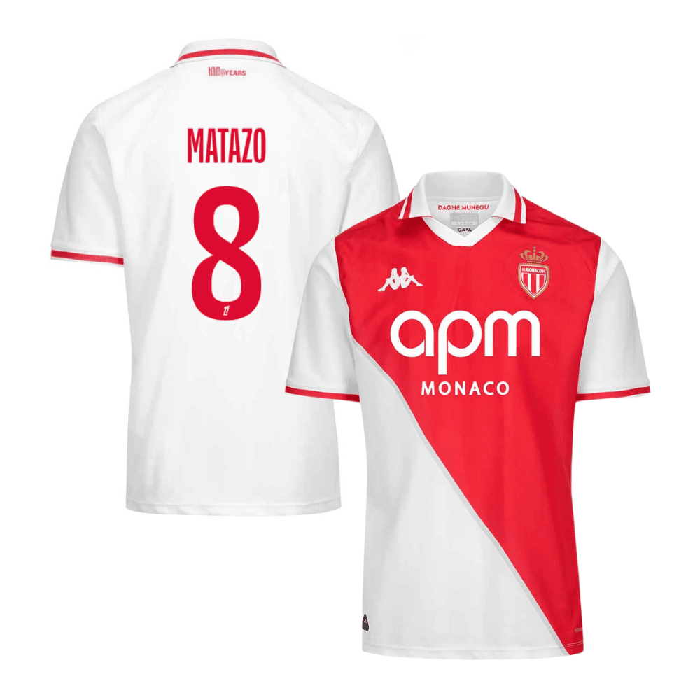Eliot Matazo 8 AS Monaco 2024/25 Home Men Jersey - White/Red