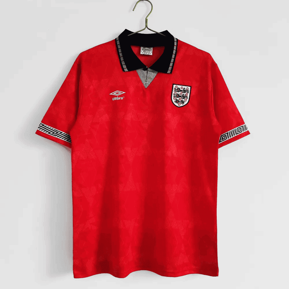 England 1990 Away Retro Jersey - Men Red