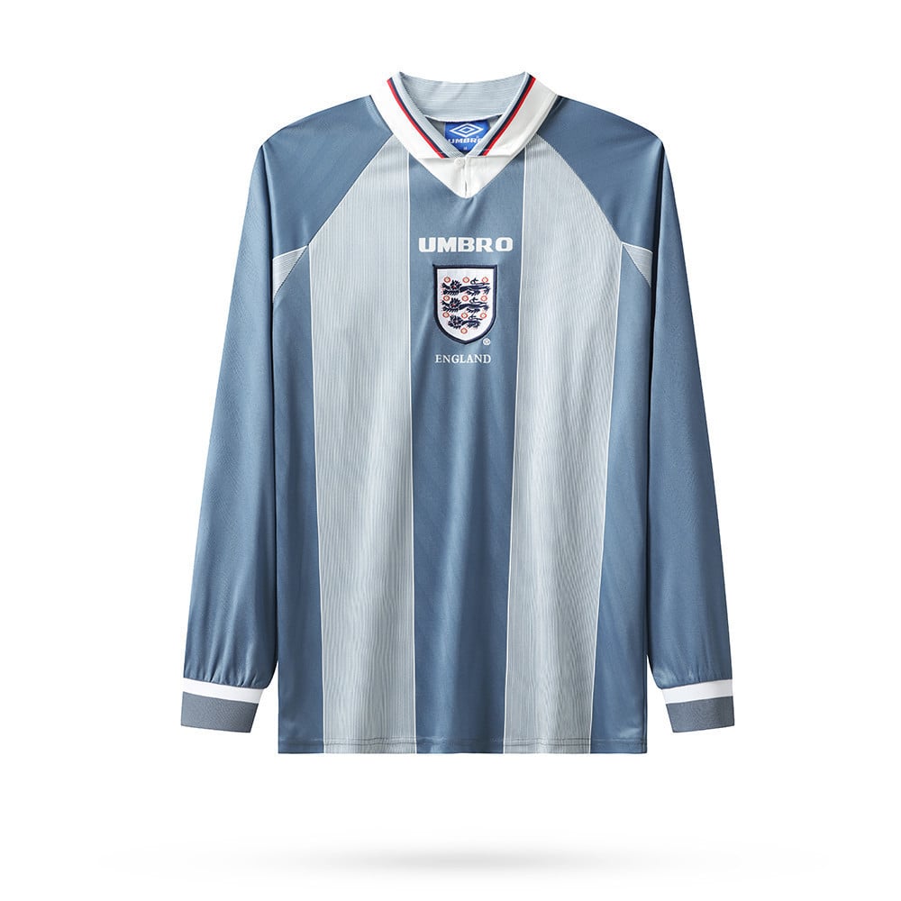 England 1996 Away Men Retro Jersey - Long Sleeve