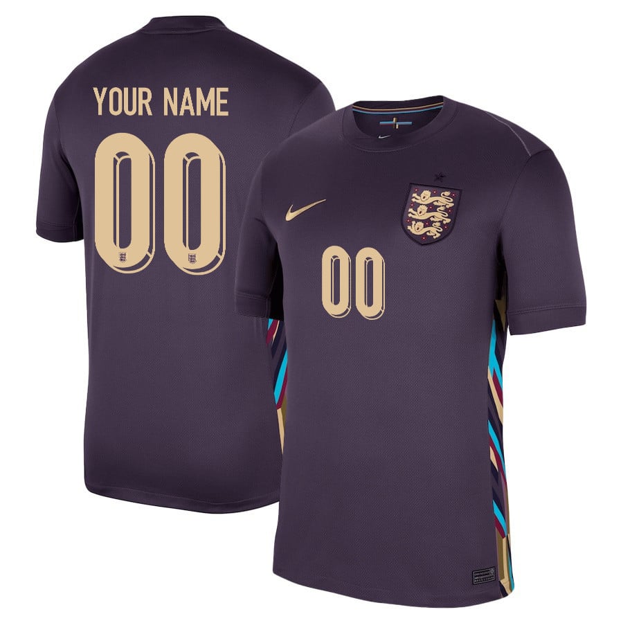 England 2024/25 Away Stadium Football Custom Jersey - Men Purple