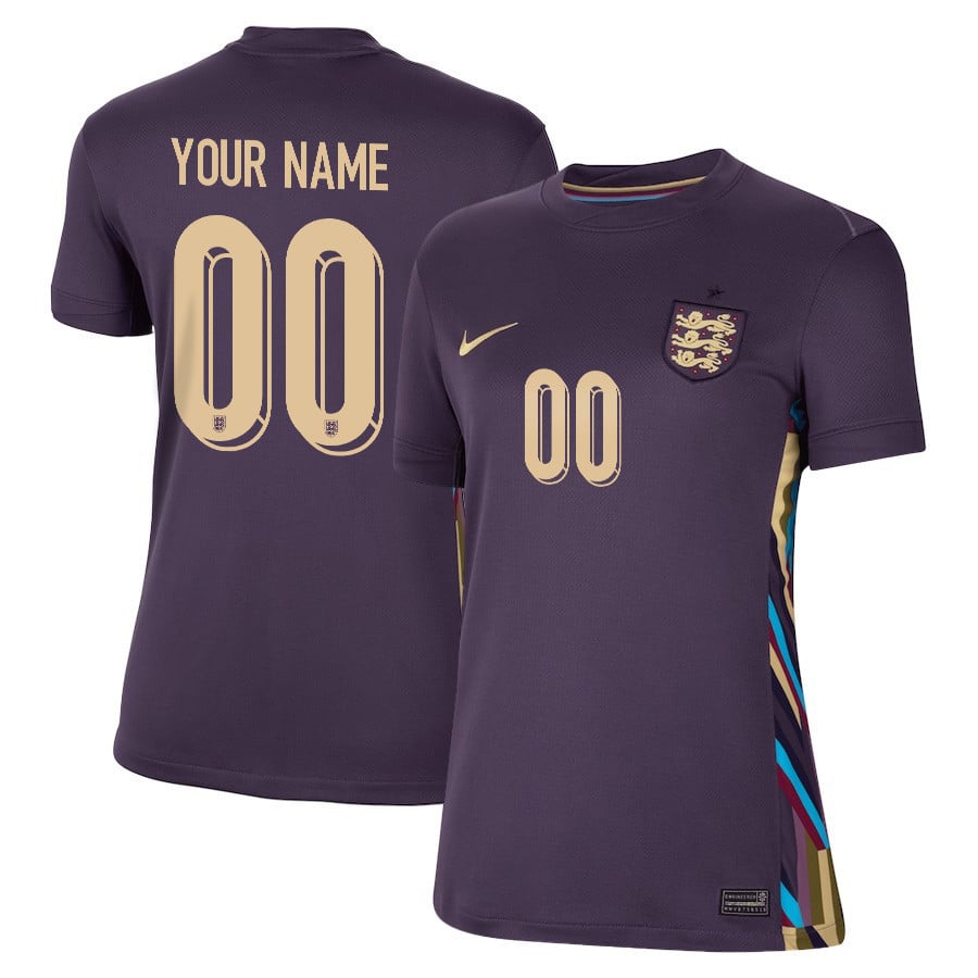 England 2024/25 Away Stadium Football Women Custom Jersey - Purple