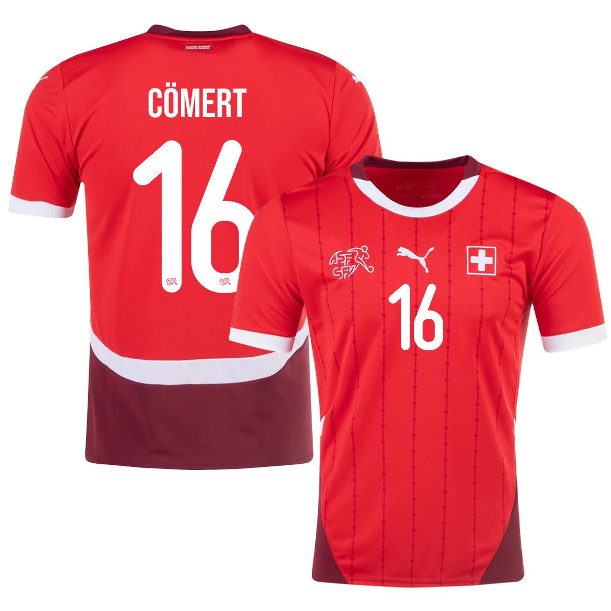 Eray Cömert 16 Switzerland National Team 2024/25 Home Men Jersey - Red