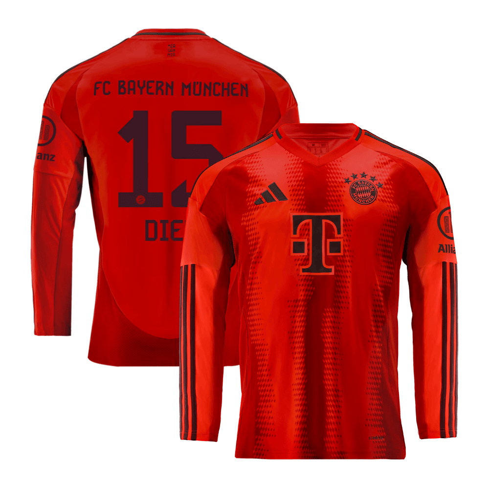 Eric Dier 15 Bayern Munich 2024/25 Home Long Sleeve Men Jersey - Red