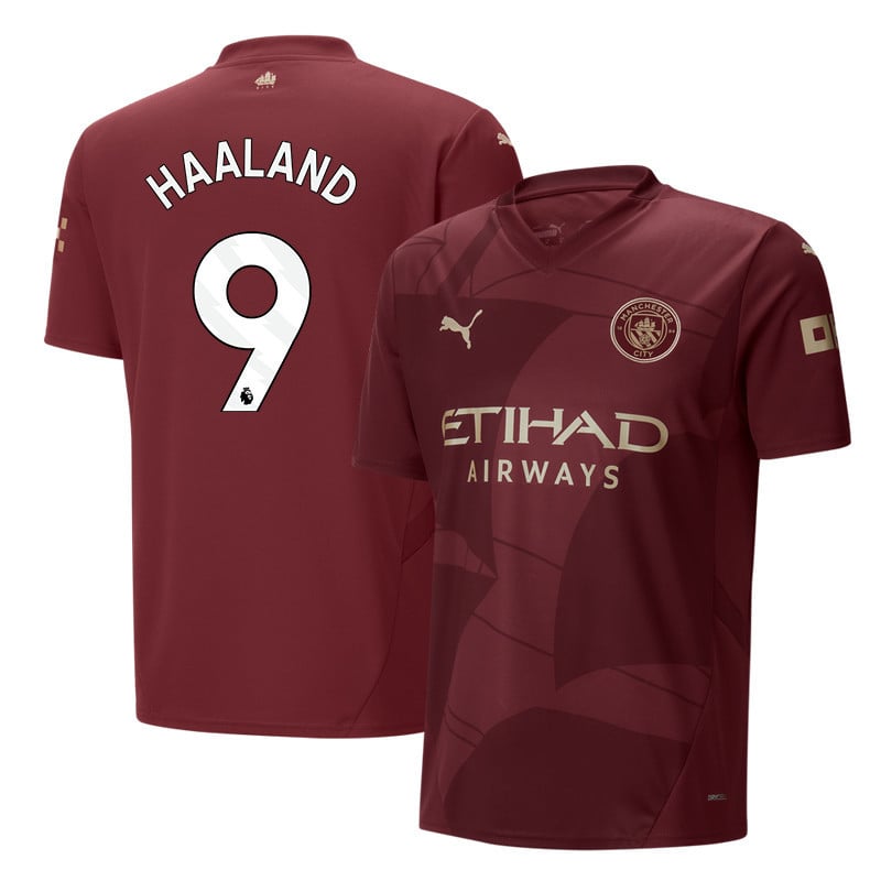 Erling Haaland 9 Manchester City 2024/25 Third Men Jersey - Burgundy