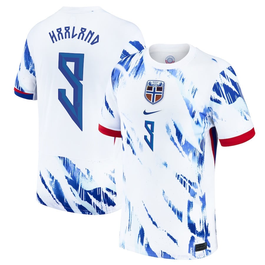 Erling Haaland 9 Norway National Team 2024 Away Men Jersey - White