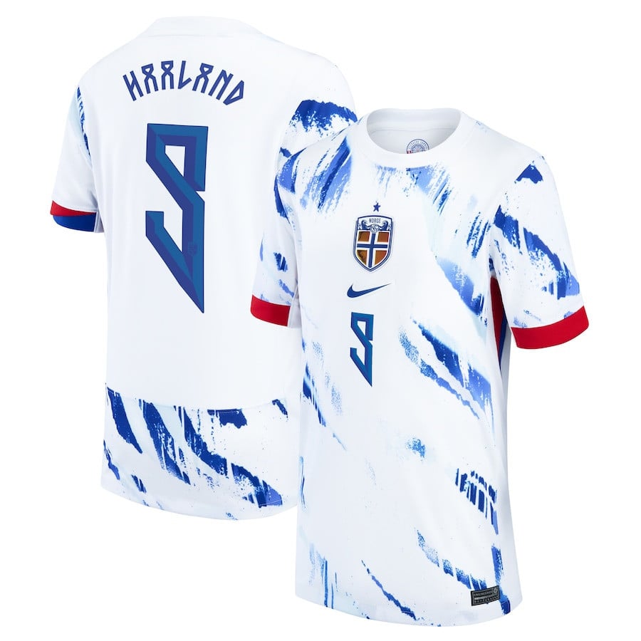 Erling Haaland 9 Norway National Team 2024 Away YOUTH Jersey - White
