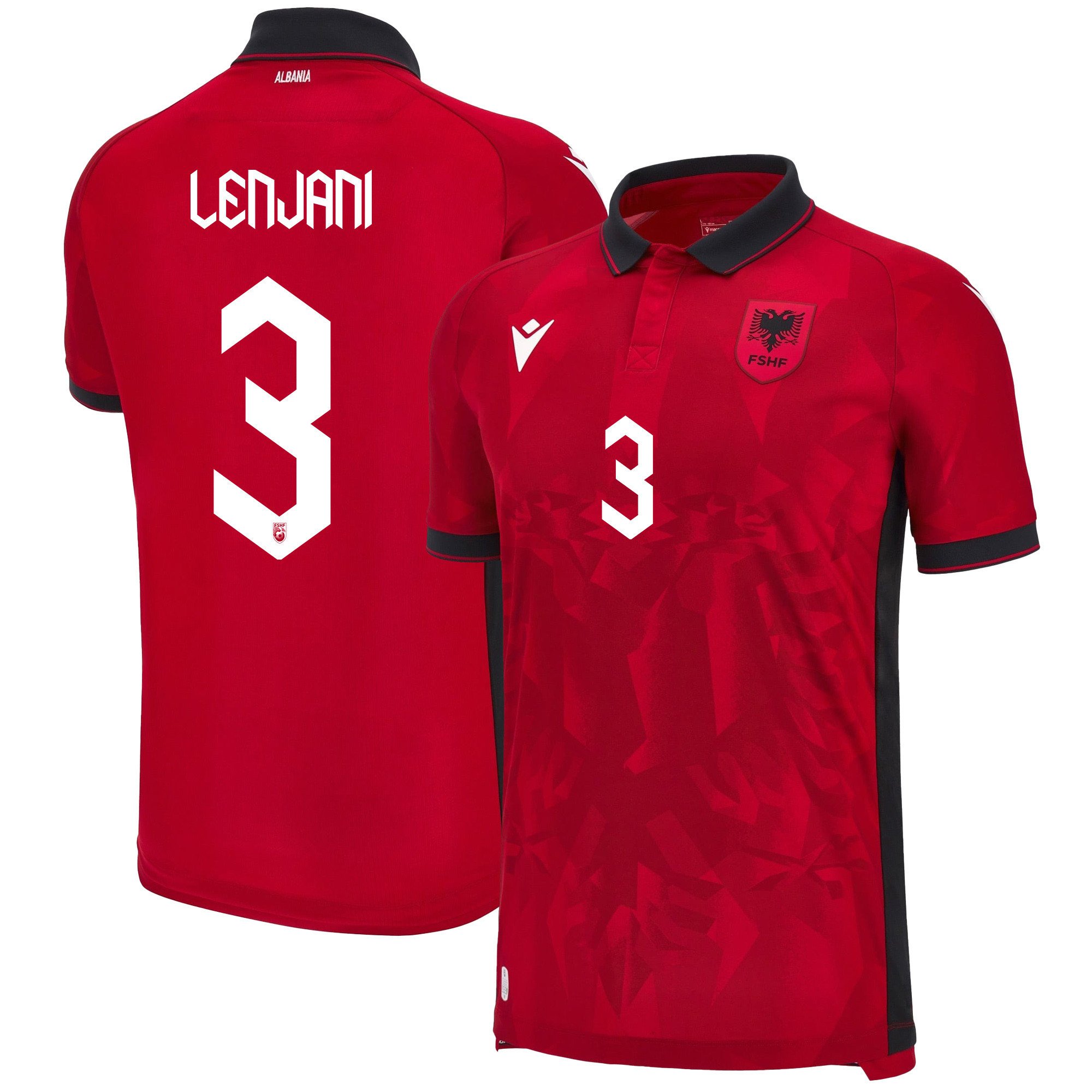 Ermir Lenjani 3 Albania National Team 2024/25 Home Men Jersey - Red