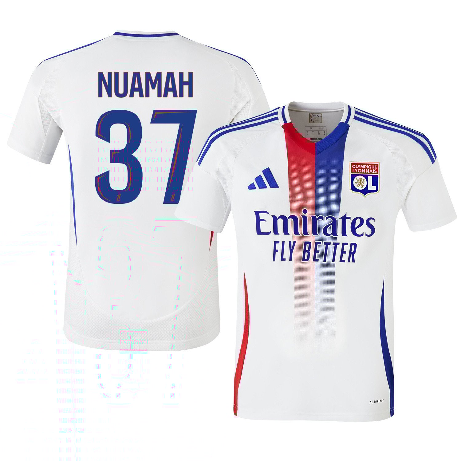 Ernest Nuamah 37 Olympique Lyonnais 2024/25 Home Men Jersey - White
