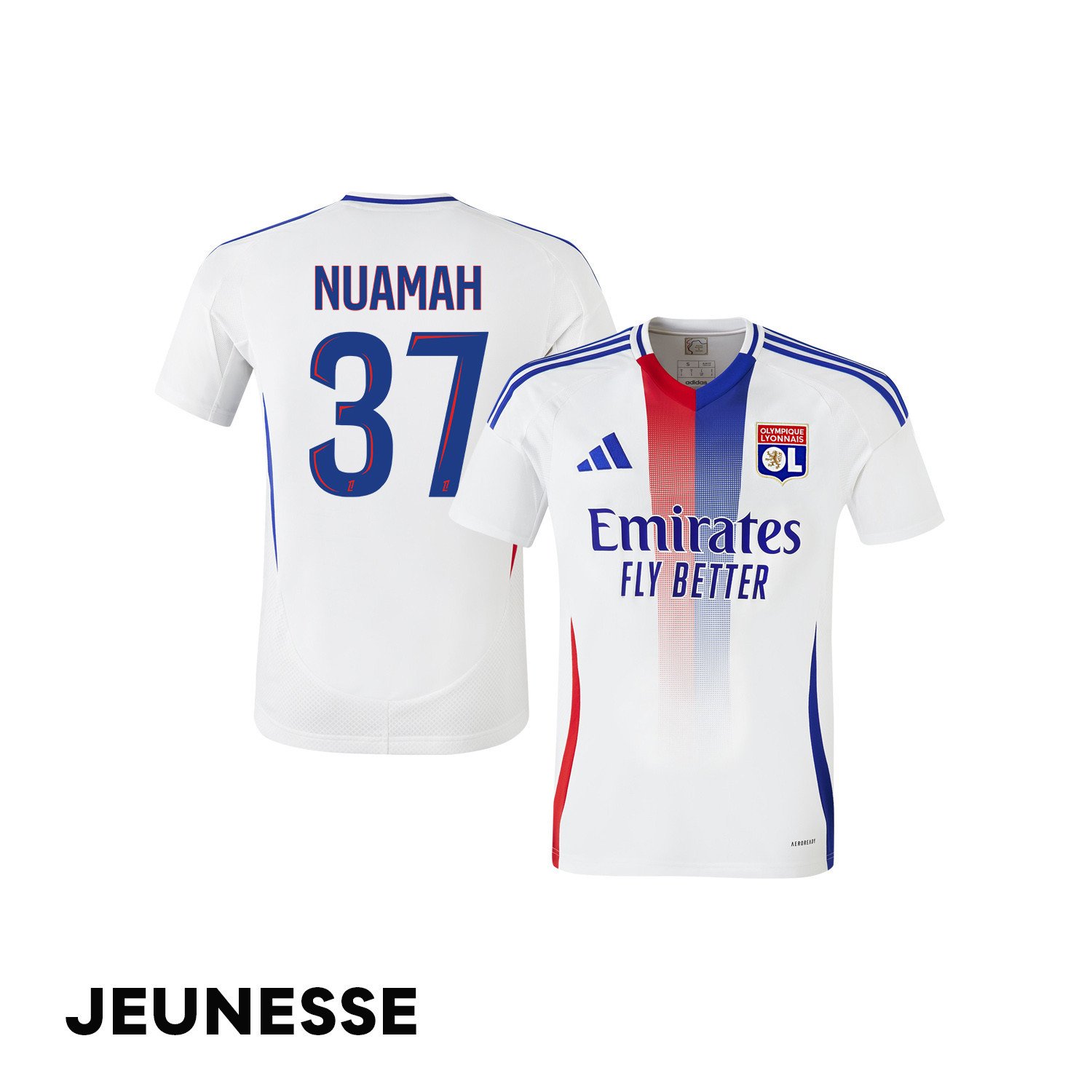 Ernest Nuamah 37 Olympique Lyonnais 2024/25 Home YOUTH Jersey - White