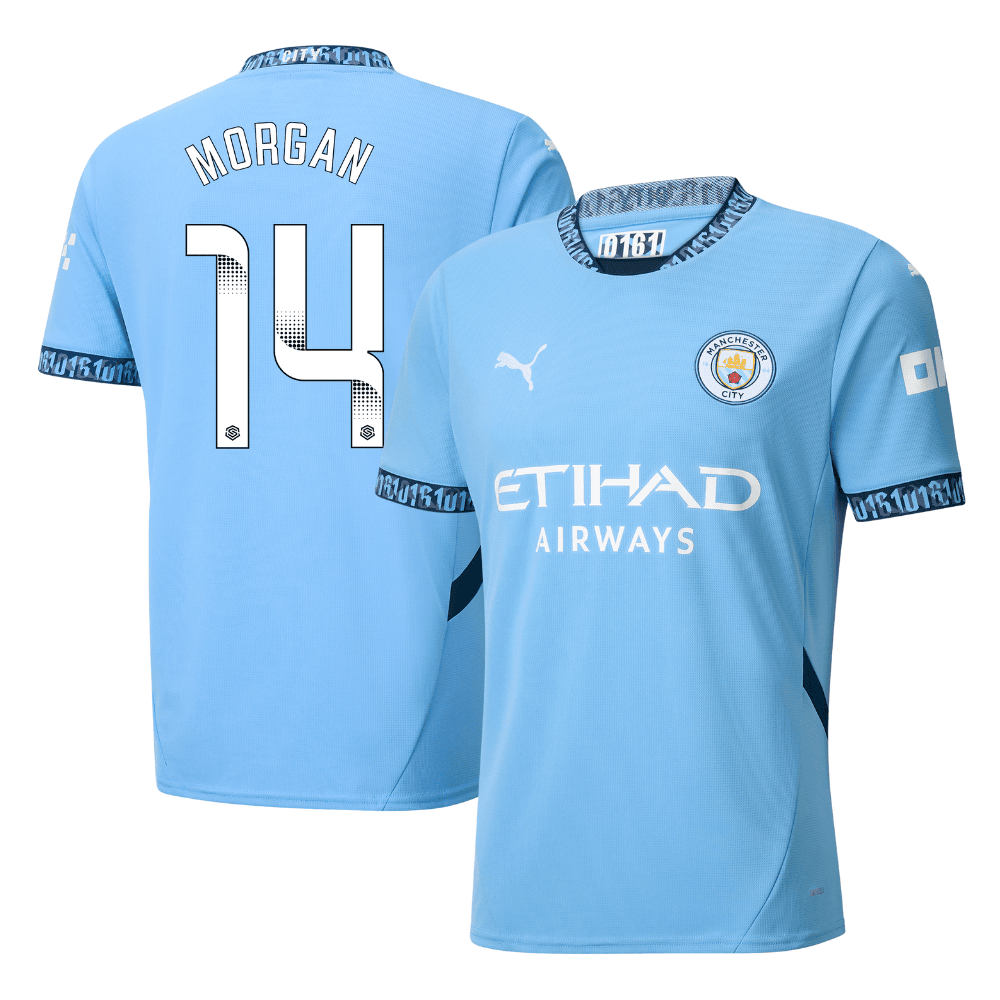 Esme Morgan 14 Manchester City 2024/25 Women's Team Home Men Jersey - Light Blue
