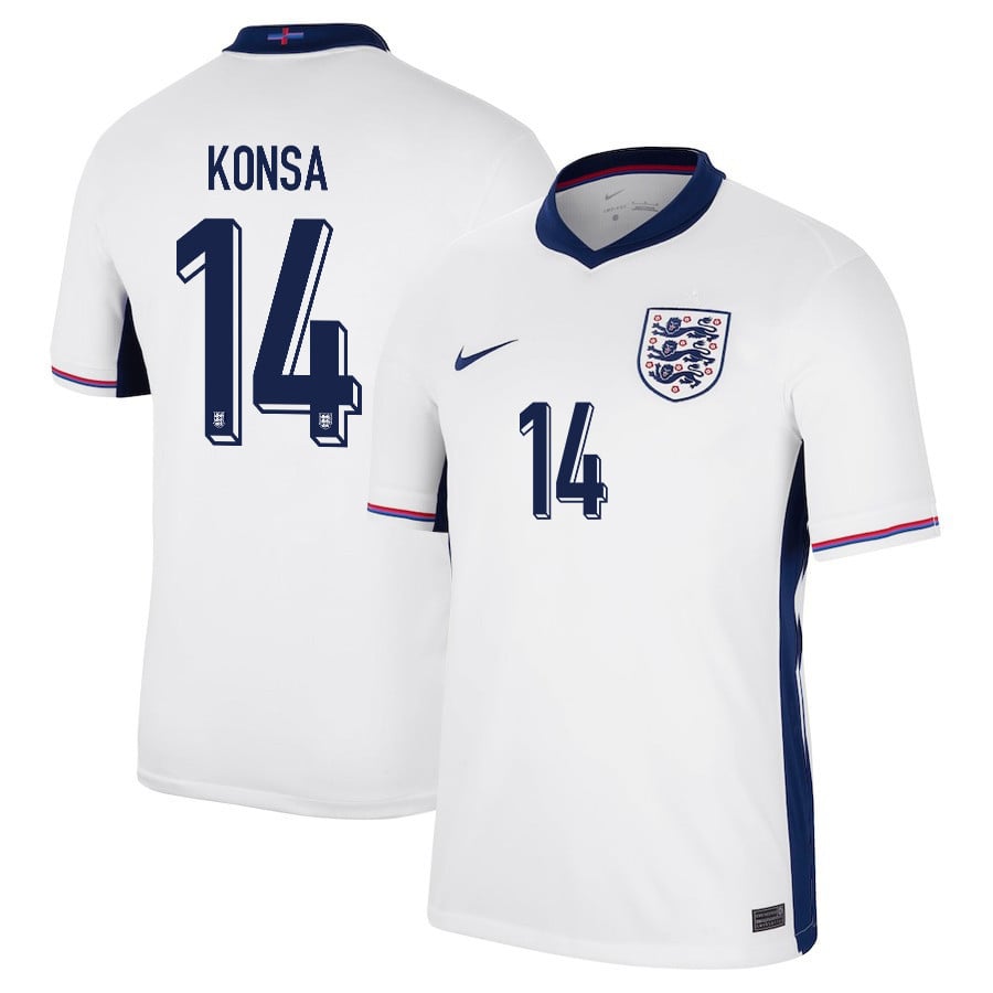 Ezri Konsa 14 England 2024/25 Home Stadium Football Jersey - Men White