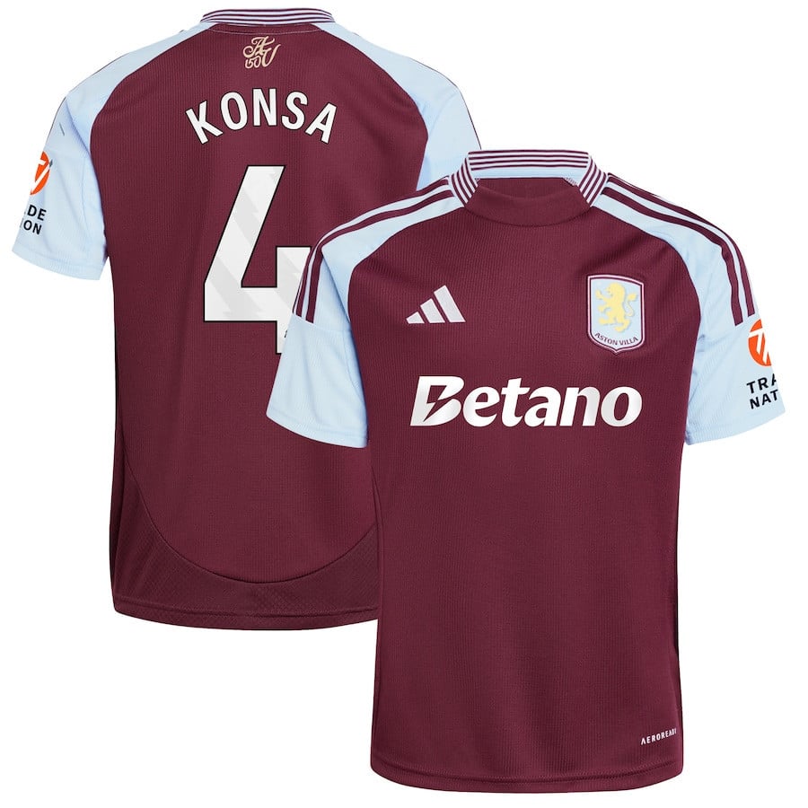 Ezri Konsa 4 Aston Villa 2024/25 Home Men Jersey - Claret