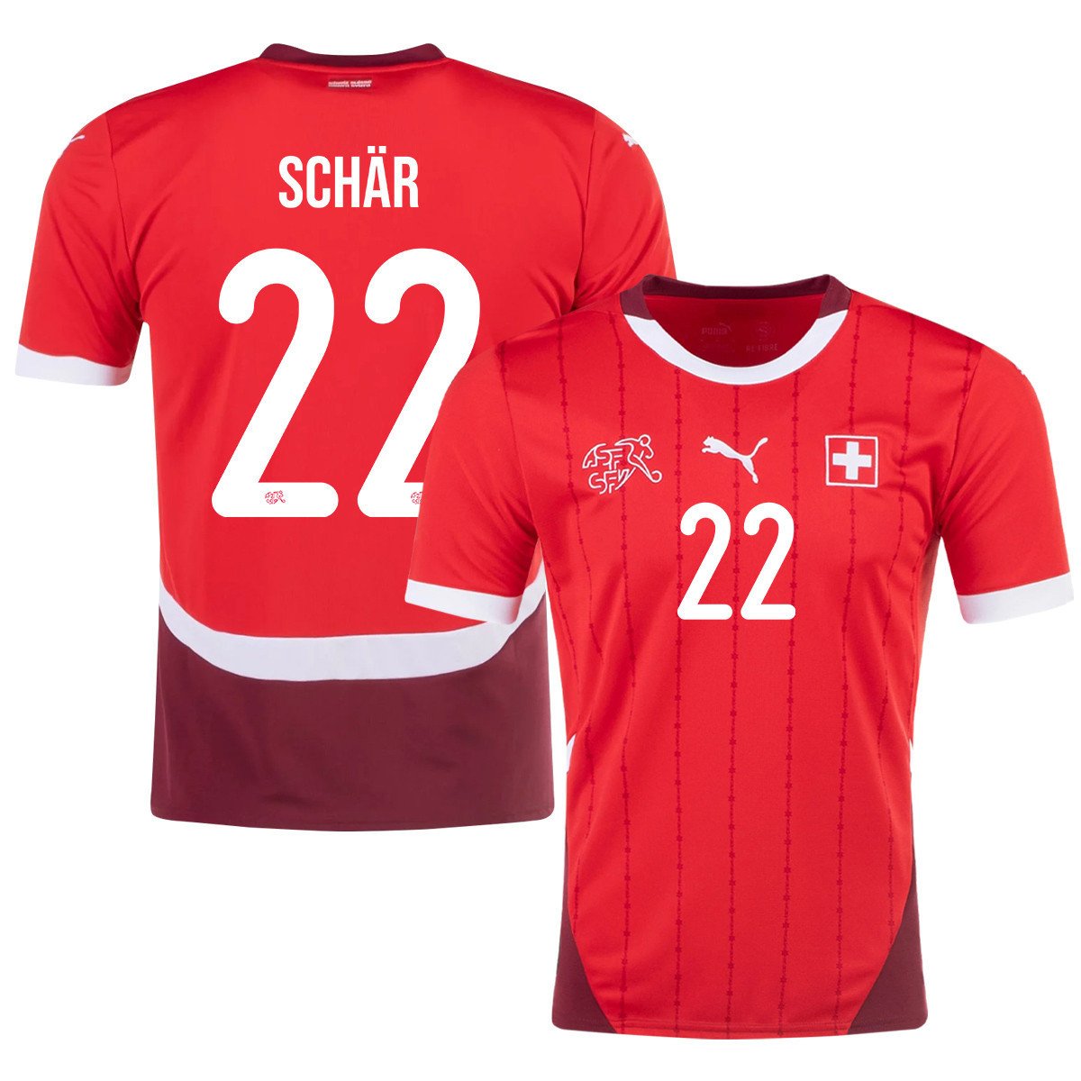 Fabian Schär 22 Switzerland National Team 2024/25 Home Men Jersey - Red