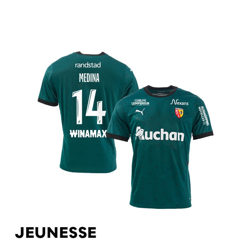 Facundo Medina 14 RC Lens 2024/25 Away YOUTH Jersey - Green