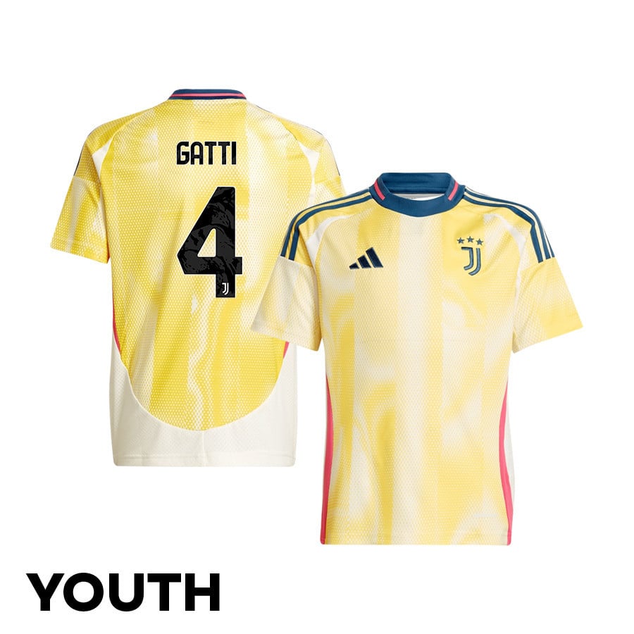 Federico Gatti 4 Juventus 2024/25 Away YOUTH Jersey - Yellow