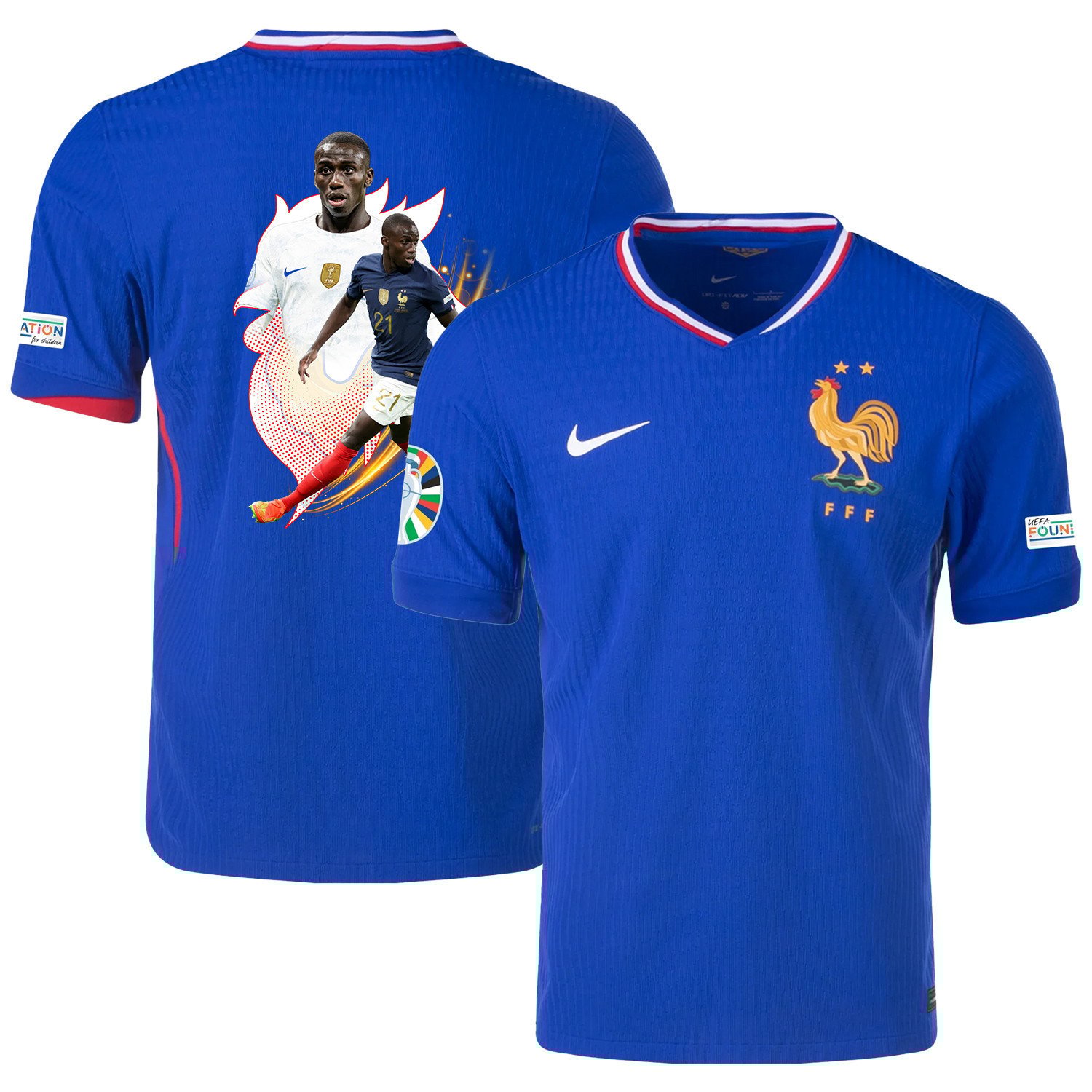 Ferland Mendy 3 Game-changer France National Team 2024/25 Home Jersey - Euro UEFA Patch - Men, Blue