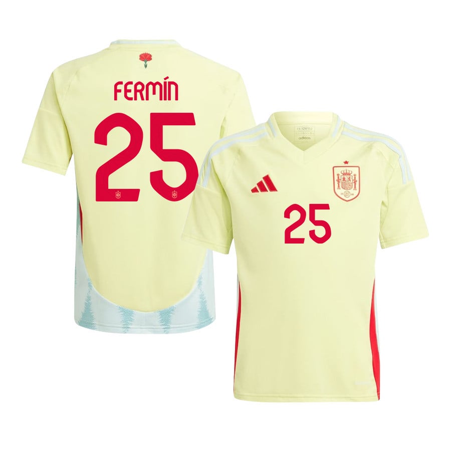Fermín López 25 Spain National Team 2024 Away YOUTH Jersey - Yellow