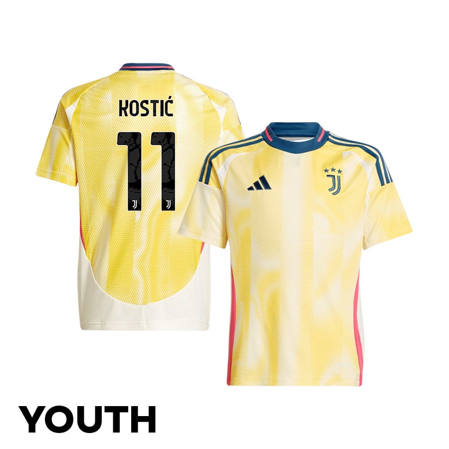 Filip Kostić 11 Juventus 2024/25 Away YOUTH Jersey - Yellow