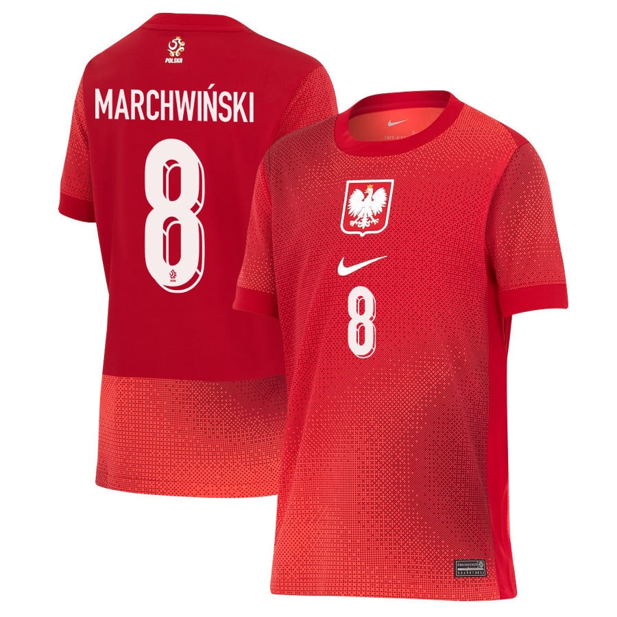 Filip Marchwiński 8 Poland National Team 2024/25 Away YOUTH Jersey - Red