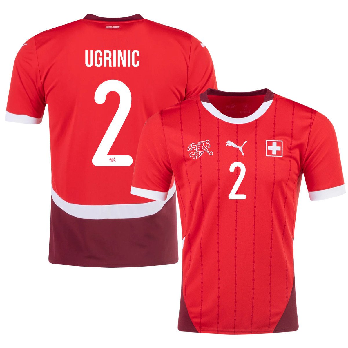 Filip Ugrinic 2 Switzerland National Team 2024/25 Home Men Jersey - Red