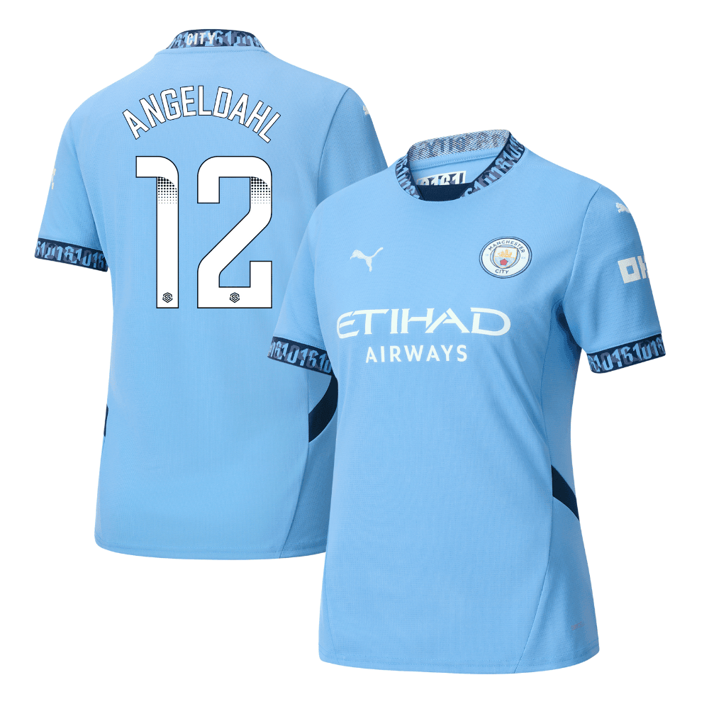 Filippa Angeldal 12 Manchester City 2024/25 Women's Team Home Women Jersey - Light Blue