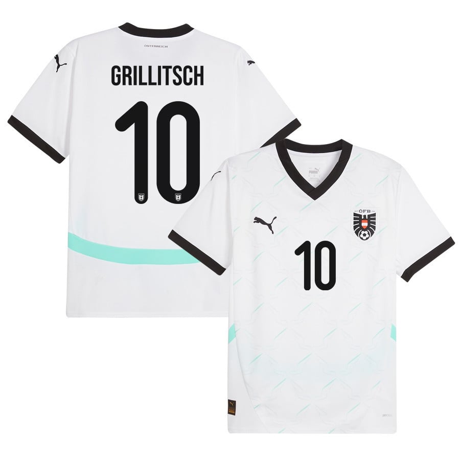 Florian Grillitsch 10 Austria National Team 2024/25 Away Men Jersey - White
