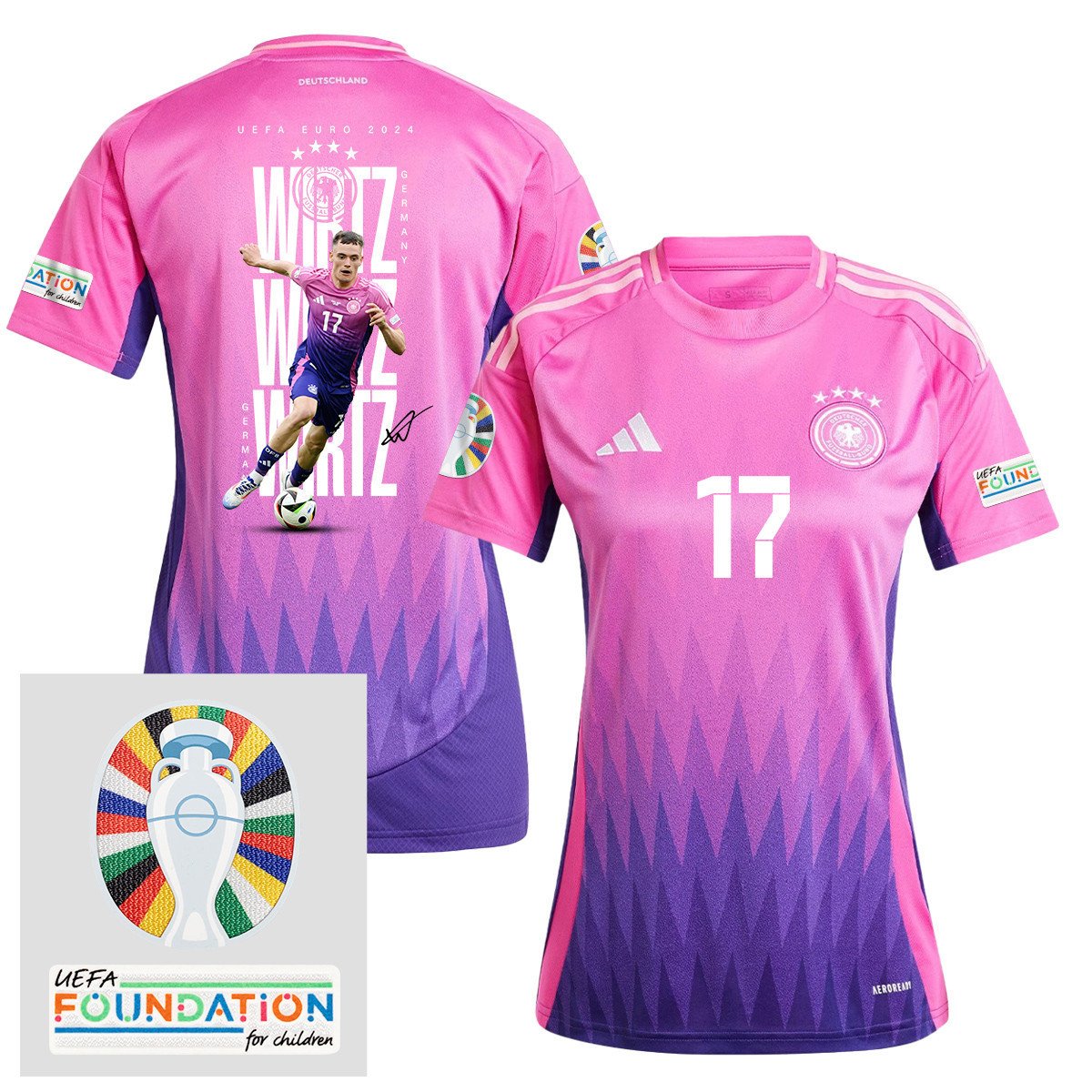 Florian Wirtz 17 Germany 2024/25 Jersey Player's Moment - UEFA Foundation Patch, Women