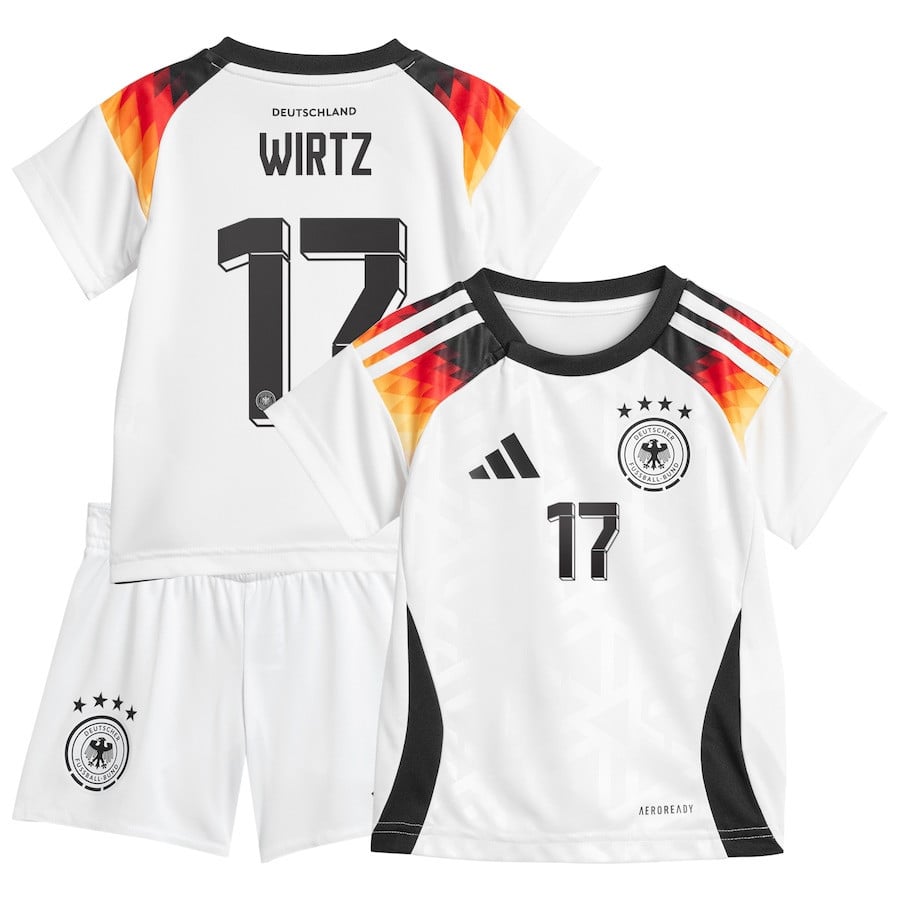 Florian Wirtz 17 Germany National Team 2024 Home YOUTH Kit Jersey - White