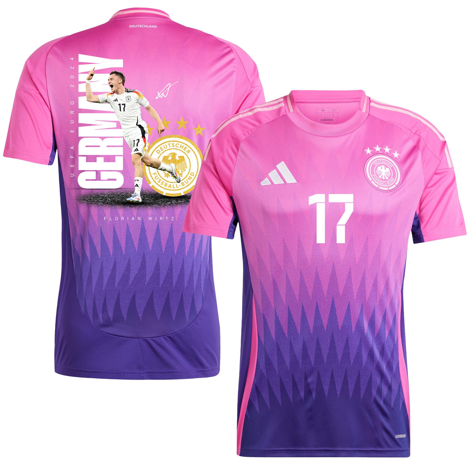 Florian Wirtz 17 Signed Game-changer Germany National Team 2024 Away Men Jersey - Purple