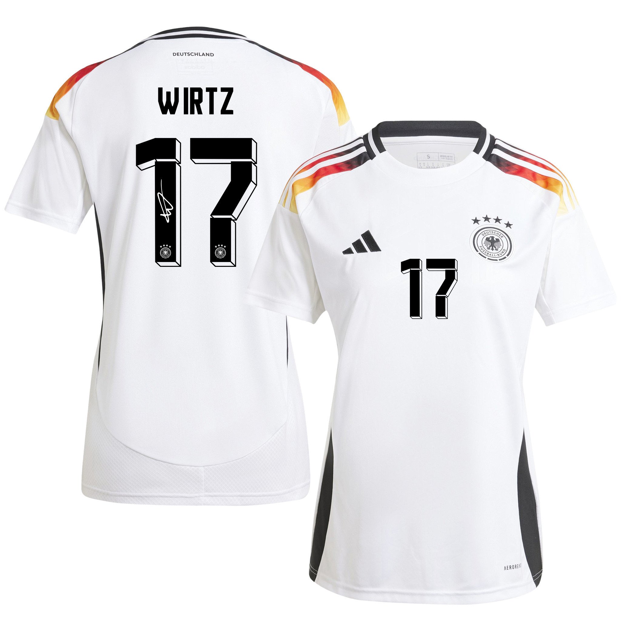Florian Wirtz 17 Signed Germany National Team 2024/25 Home Jersey Autographed - Women