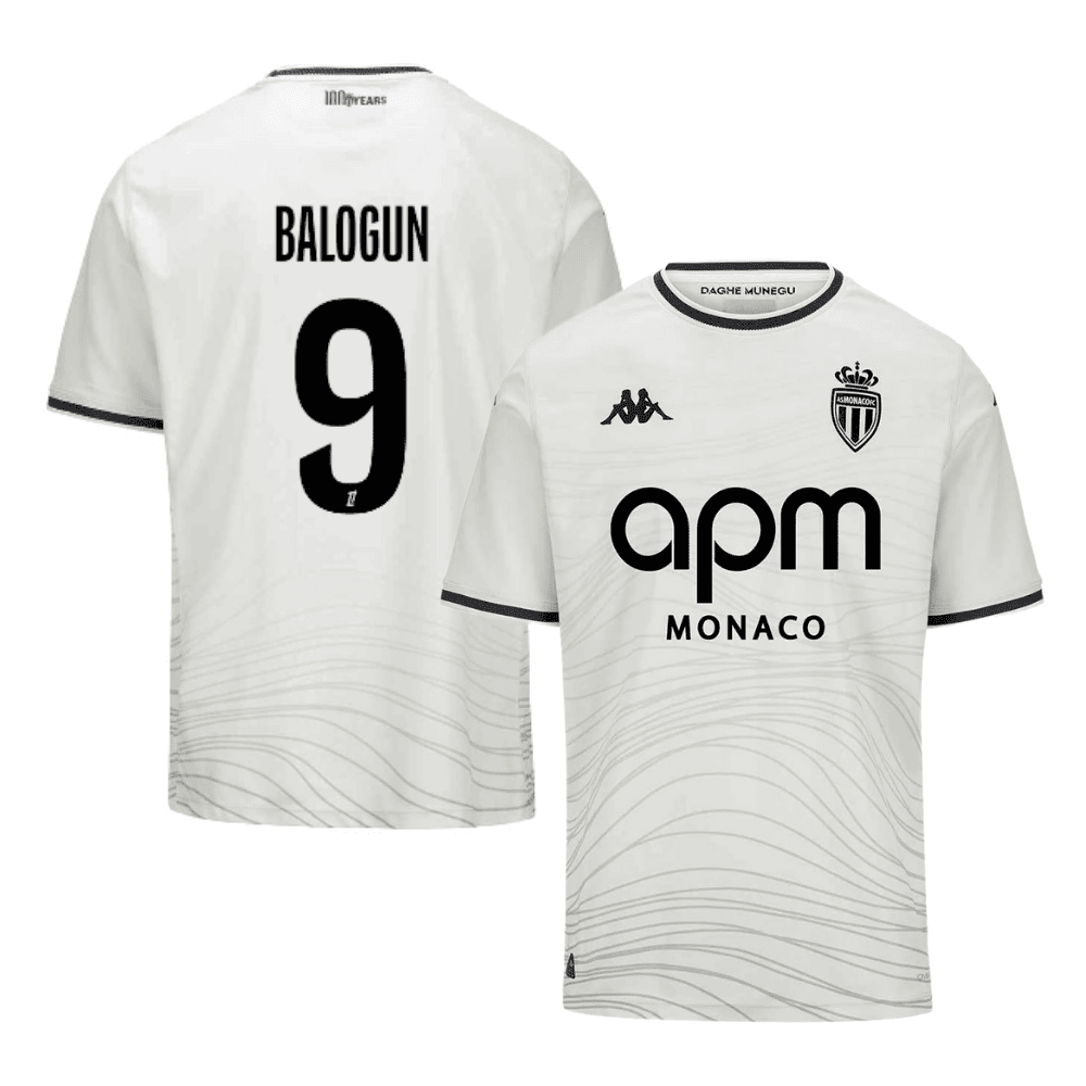 Folarin Balogun 9 AS Monaco 2024/25 Third Men Jersey - White