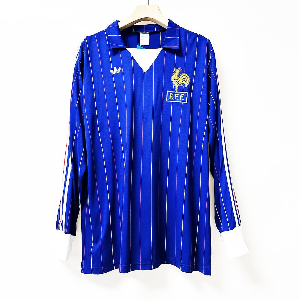 France 1980-1982 Home Men Retro Jersey - Long Sleeve, Blue