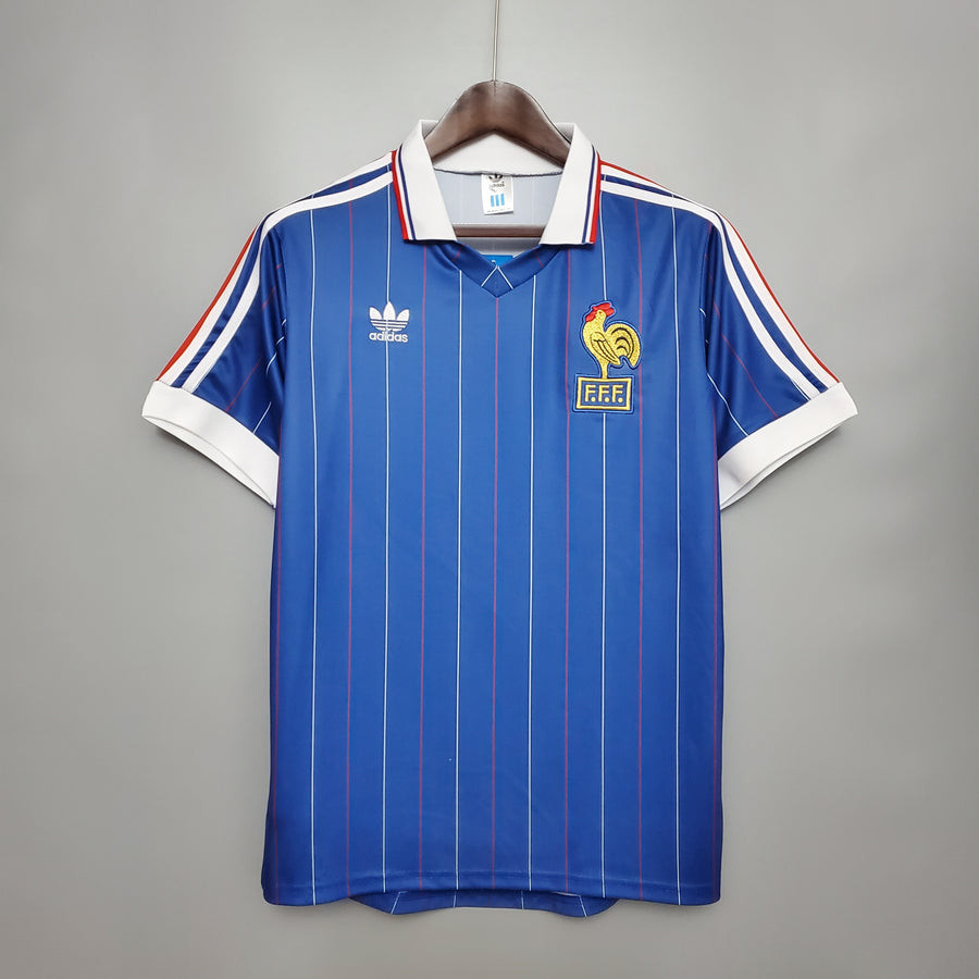 France 1982 Home Retro Men Jersey - Blue