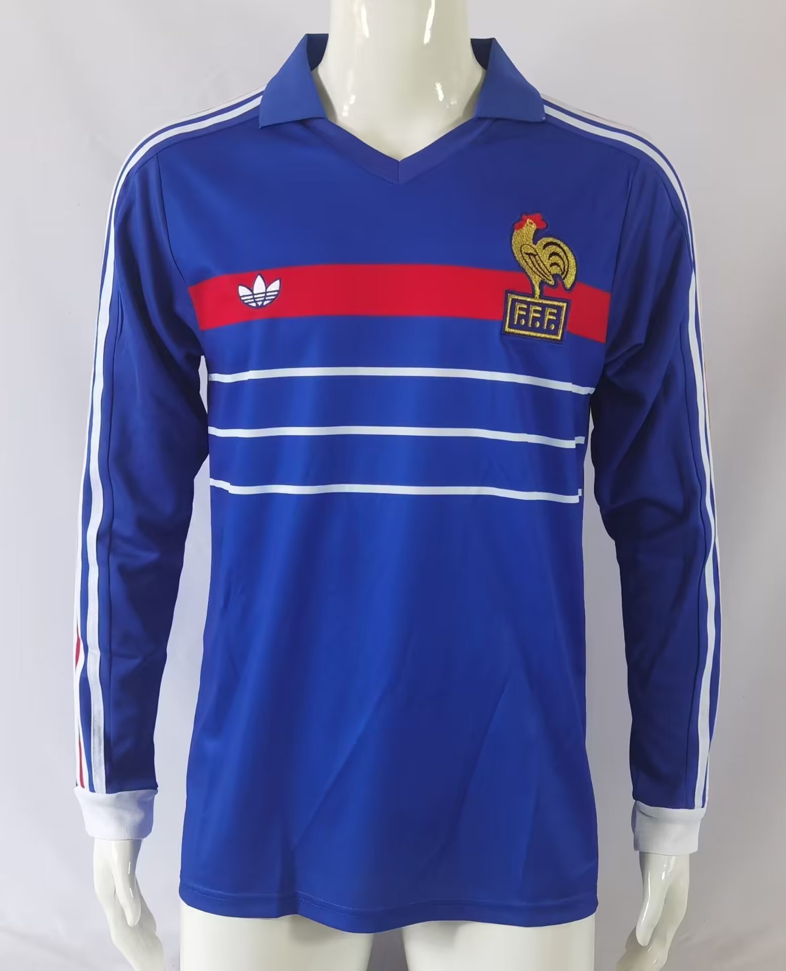 France 1982/84 Home Retro Long Sleeve Men Jersey – Blue