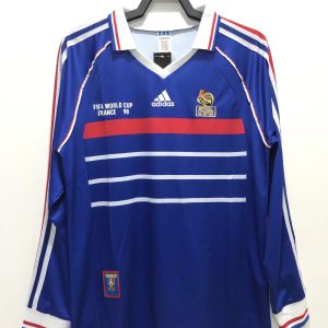 France 1998 Home Retro Jersey Men - Long Sleeve, Blue